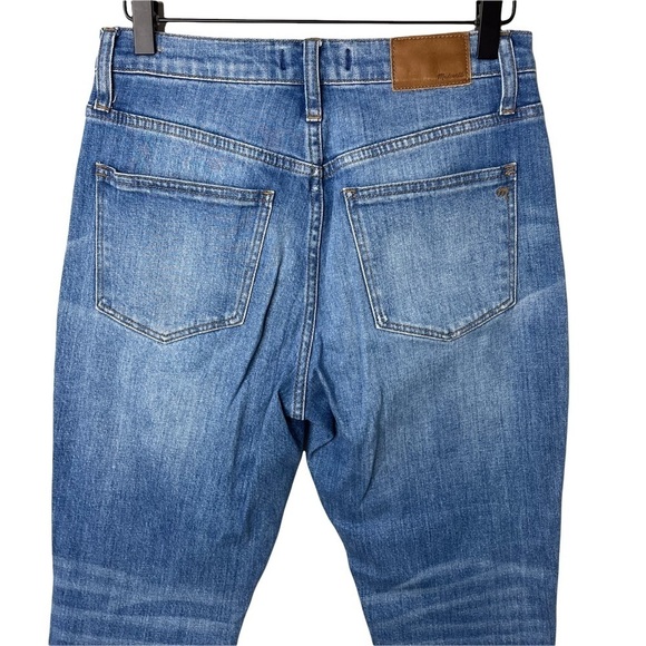 Madewell The High Rise Slim Boyjean Dover Wash Size 24 Distressed Raw Hem K7538 - Picture 9 of 12
